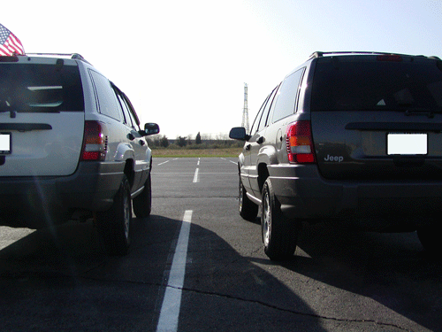 Side by side with a stock-height Jeep